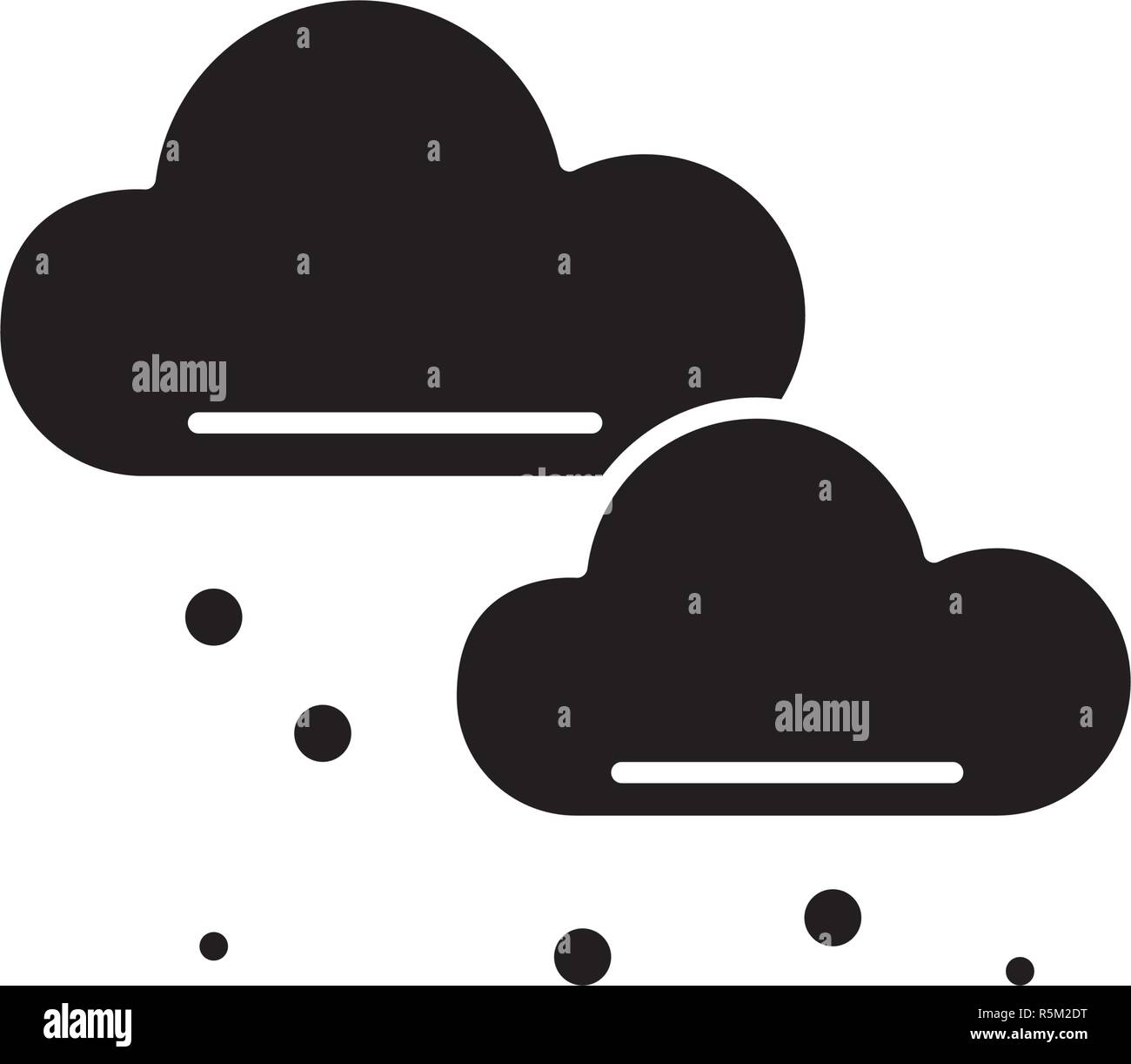 Schnee Wolken schwarze Symbol, Vektor Zeichen auf isolierten Hintergrund. Schnee wolken Konzept Symbol, Abbildung Stock Vektor