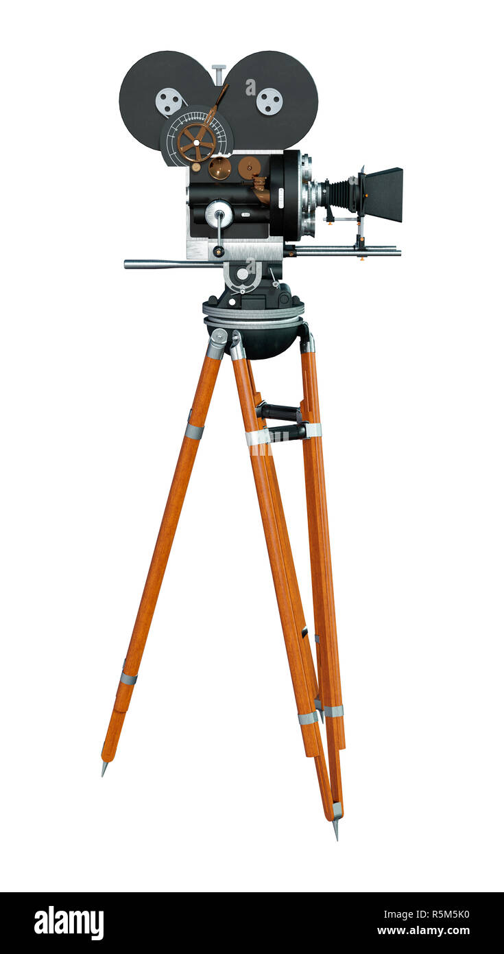 3D-Rendering Filmemacher Film Kamera auf Weiß Stockfoto