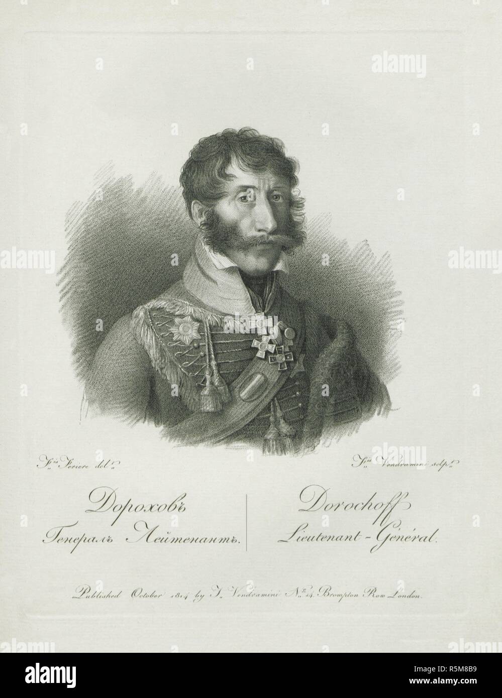 Portrait von Ivan Semyonovich Dorokhov (1762-1815). Museum: private Sammlung. Autor: Vendramini, Francesco. Stockfoto