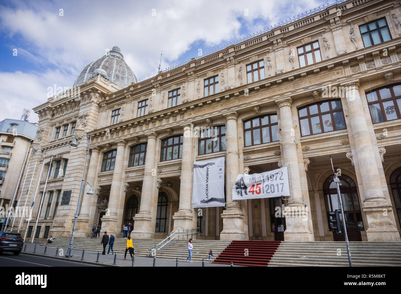 September 22, 2017, Bukarest/Rumänien - Nationalmuseum für Geschichte Rumäniens (MNIR) auf Victoriei Avenue, den im Bereich der Postdienste Palast Stockfoto