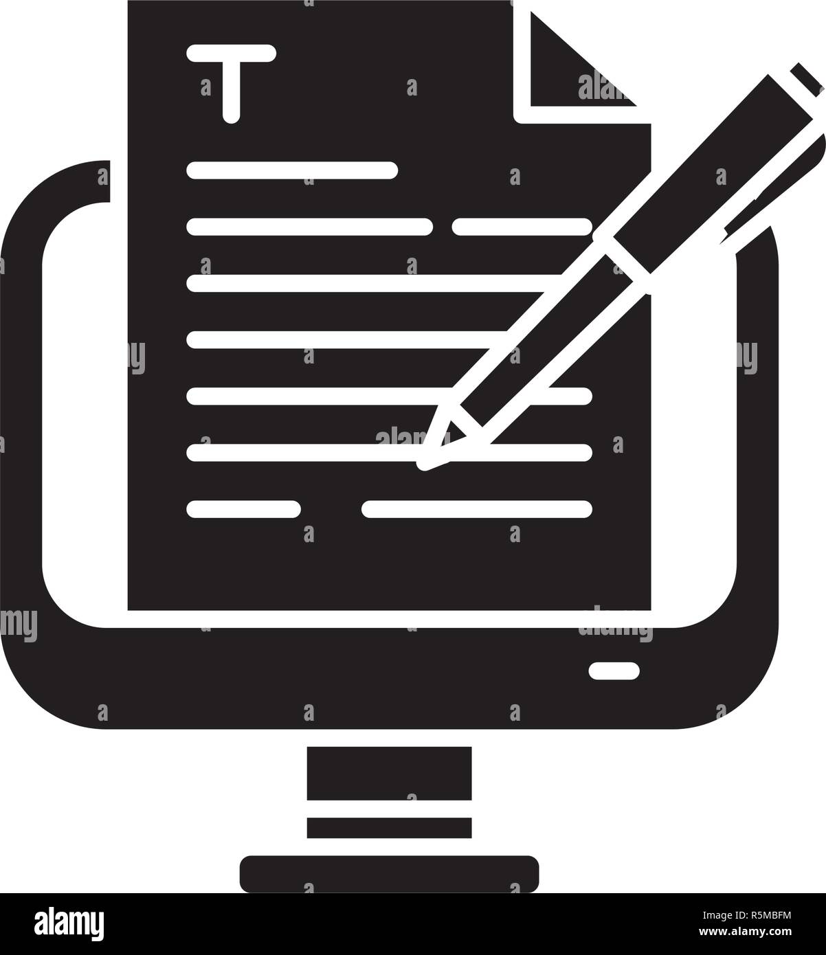 Copywriting schwarze Symbol, Vektor Zeichen auf isolierten Hintergrund. Copywriting Konzept Symbol, Abbildung Stock Vektor