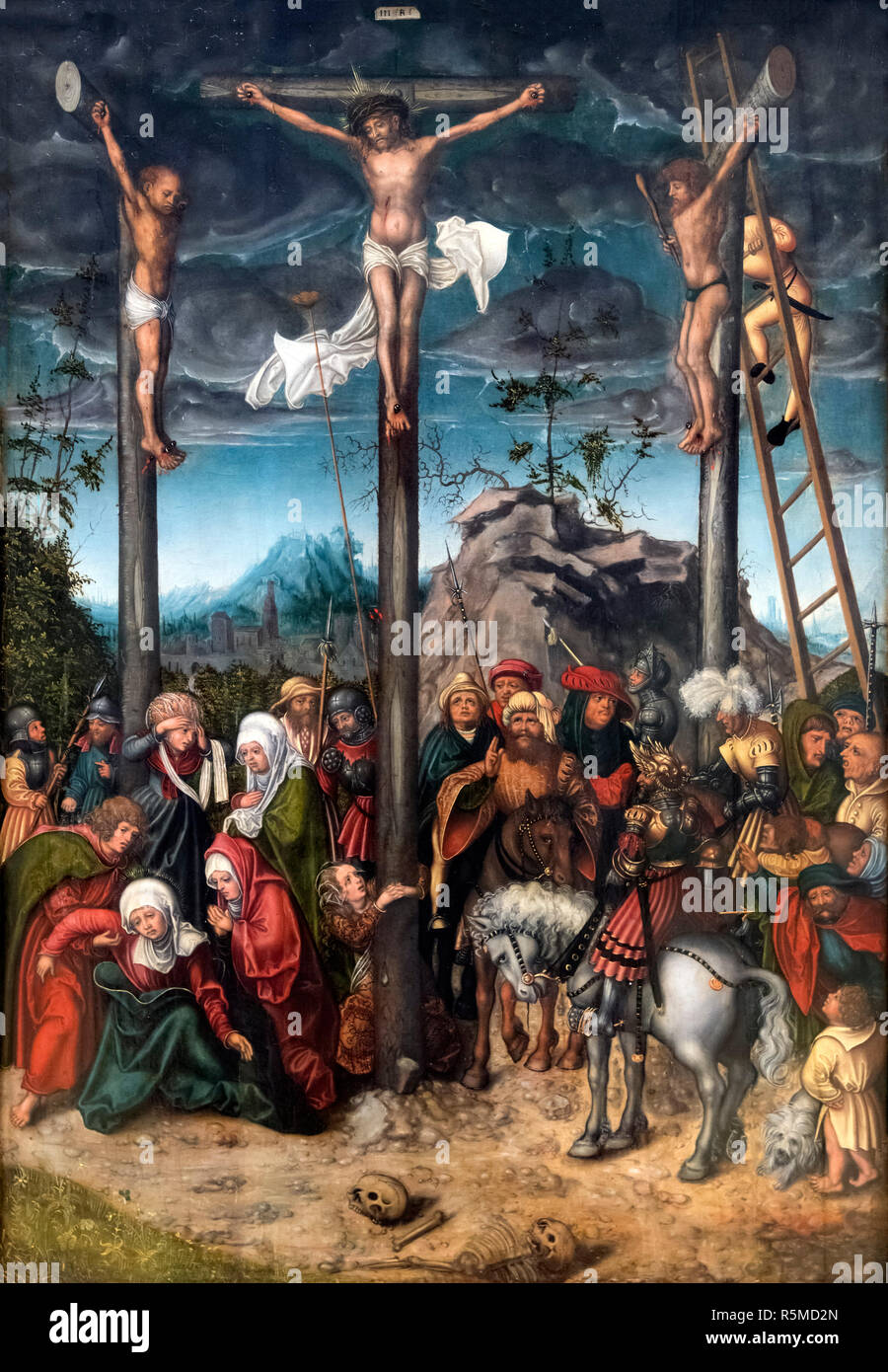 Die Kreuzigung von Lucas Cranach dem Älteren (1472-1553), Öl auf Leinwand, 1506-20 Stockfoto