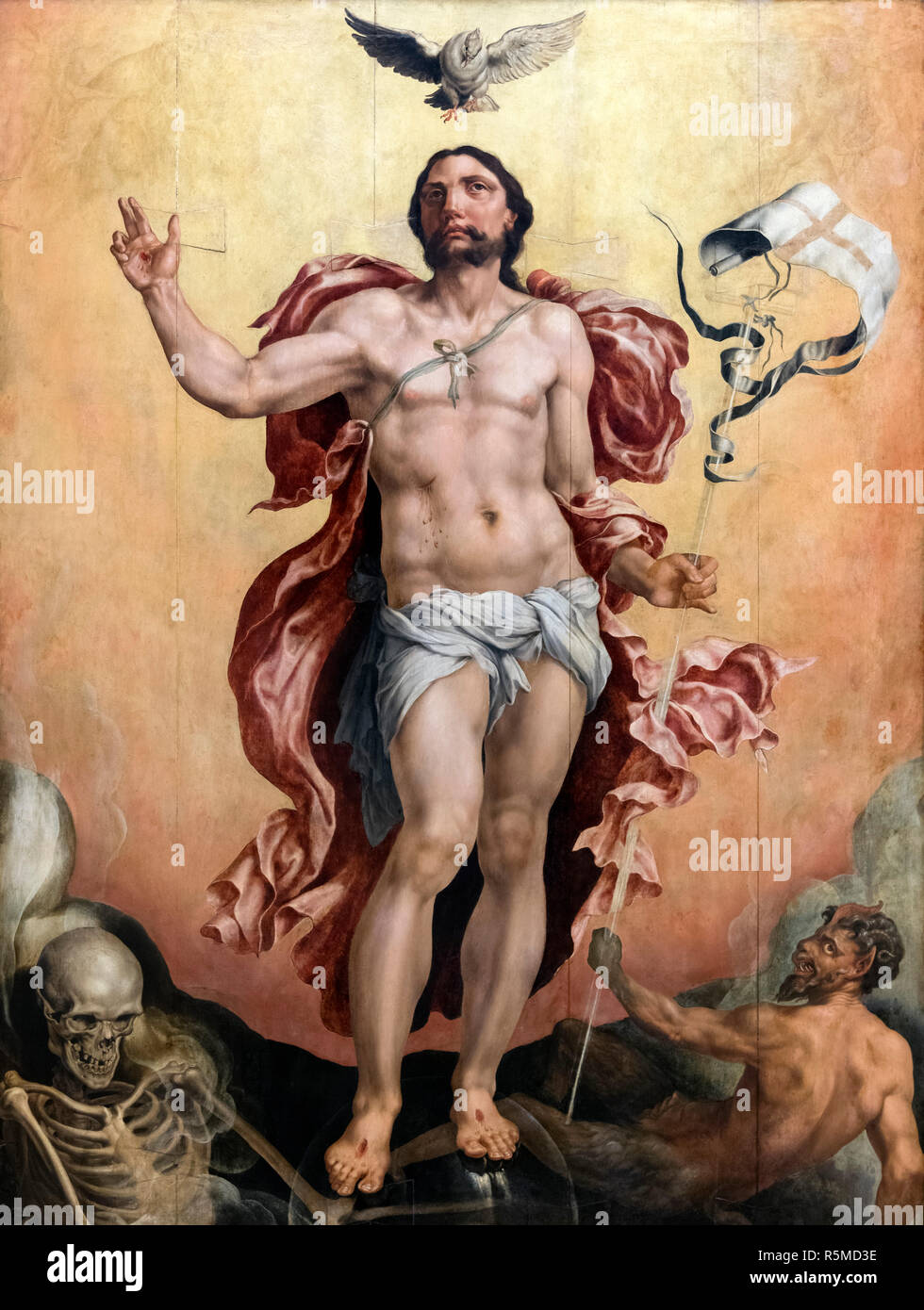 Christi Sieg über Sünde und Tod von Maerten van Heemskerck (1498-1574), Öl auf Leinwand Stockfoto