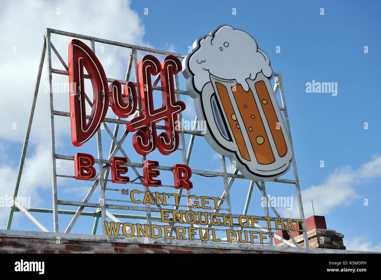 Duff Bier Schild Stockfoto