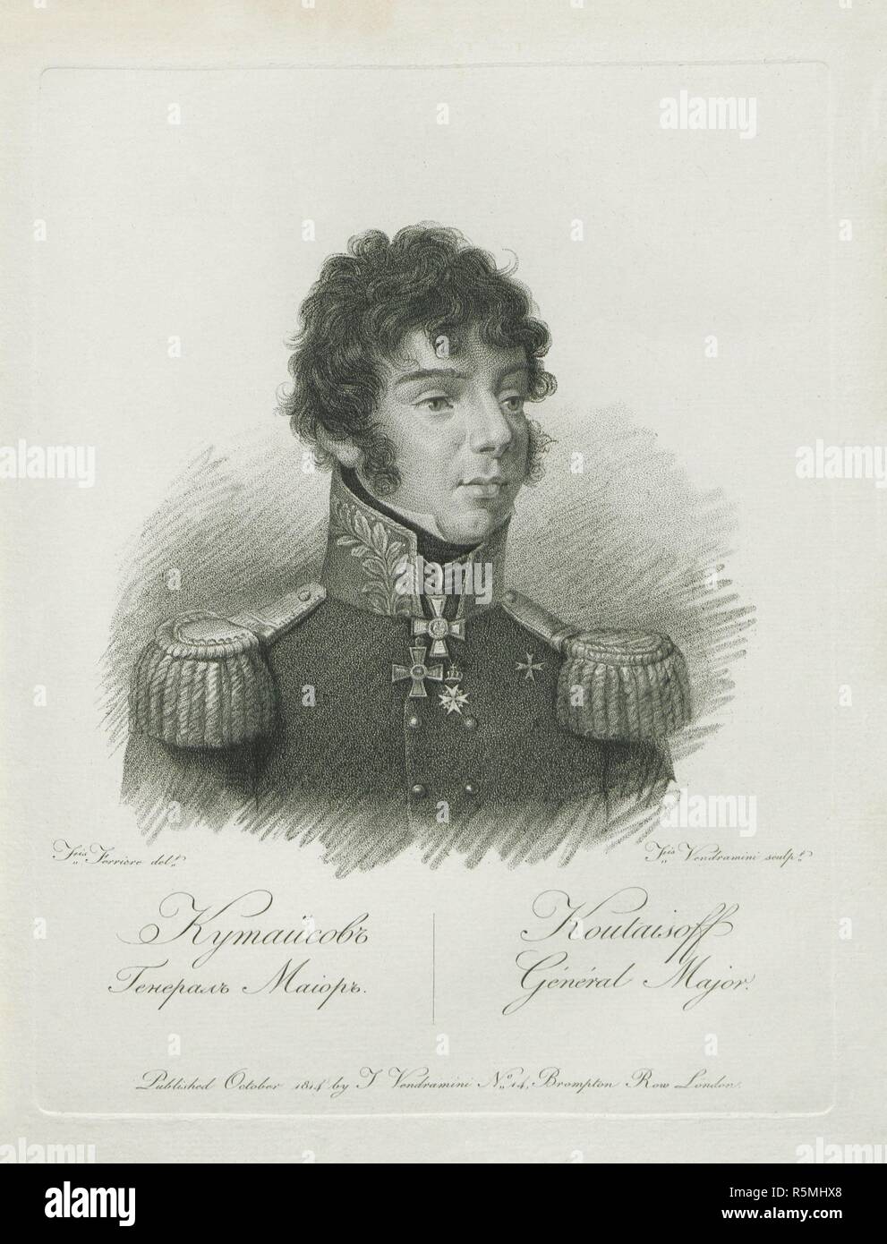Graf Alexander Iwanowitsch Kutaisov (1784-1812). Museum: private Sammlung. Autor: Vendramini, Francesco. Stockfoto