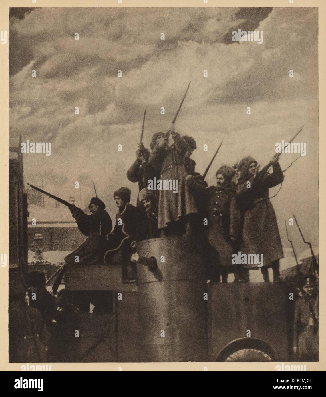 Die Tage der Revolution. Museum: Russian State Library, Moskau. Autor: anonym. Stockfoto