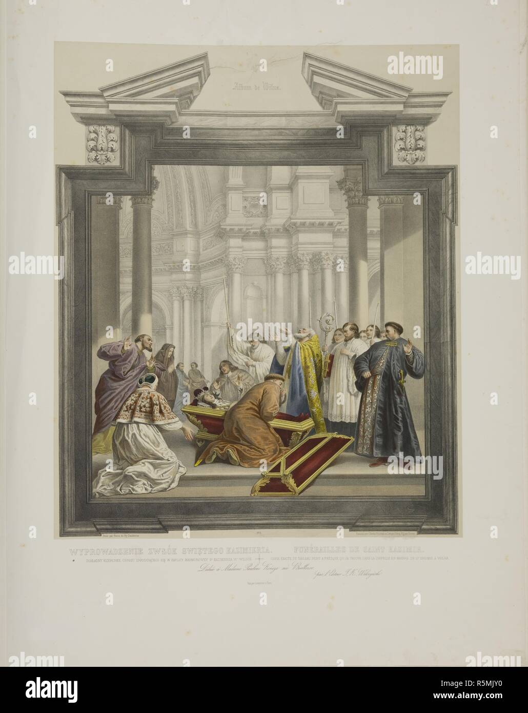 Die Eröffnung der Sarg des hl. Kasimir. Wandmalerei von Michelangelo Palloni in der Kapelle des hl. Kasimir von Vilnius C. Museum: private Sammlung. Autor: Laurent Deroy, Isidor. Stockfoto