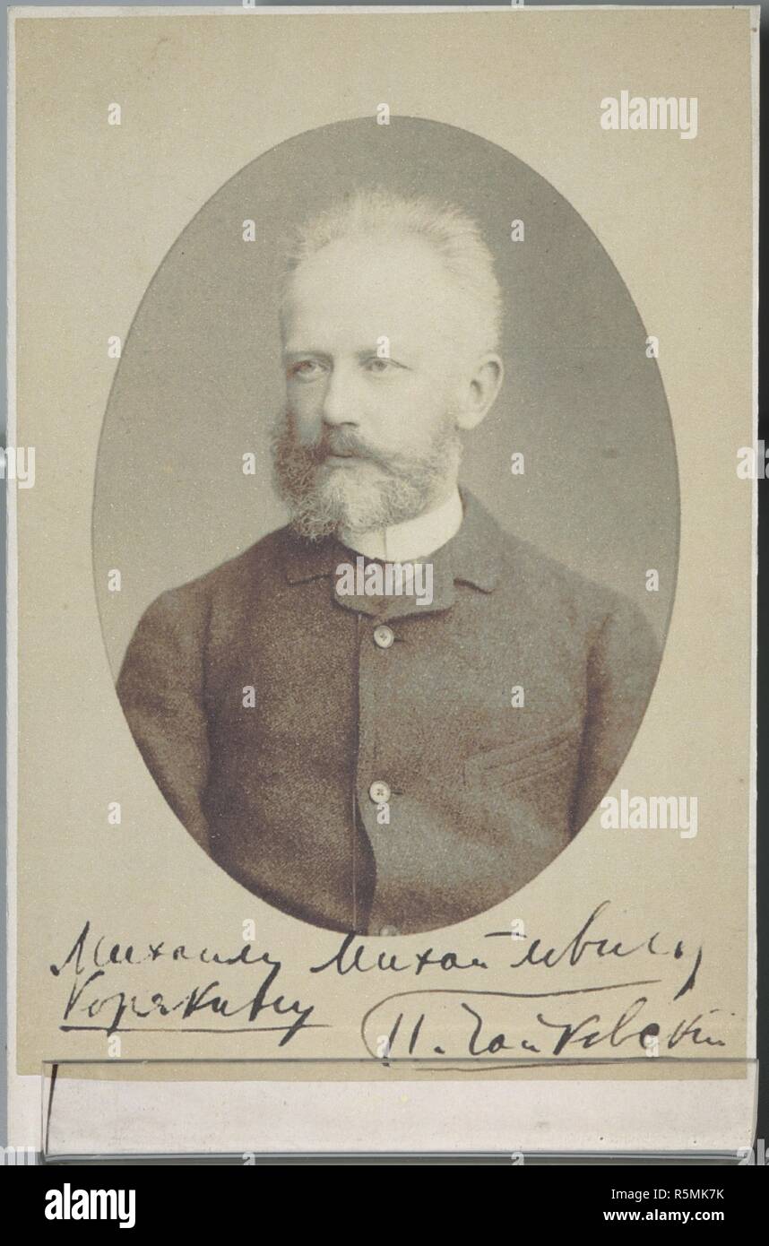 Portrait des Komponisten Pjotr Iljitsch Tschaikowsky (1840-1893). Museum: Zustand S. Tschaikowsky Memorial Museum, Klin. Autor: Levitsky, Sergei Lwowitsch. Stockfoto