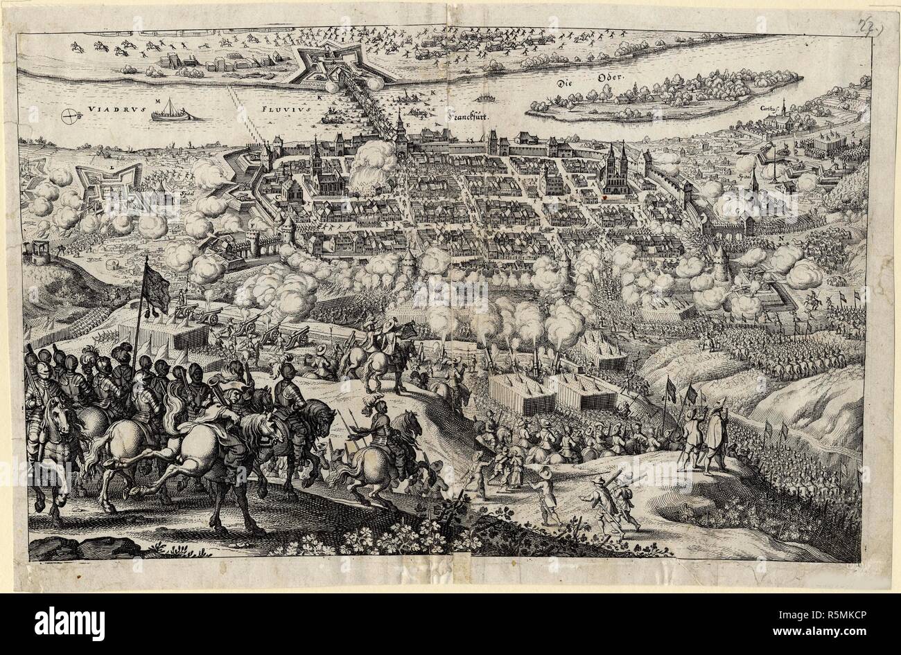 Die Belagerung von Frankfurt/Oder von Schweden auf April 1631. Museum: private Sammlung. Autor: Merian, Matthäus, der Ältere. Stockfoto