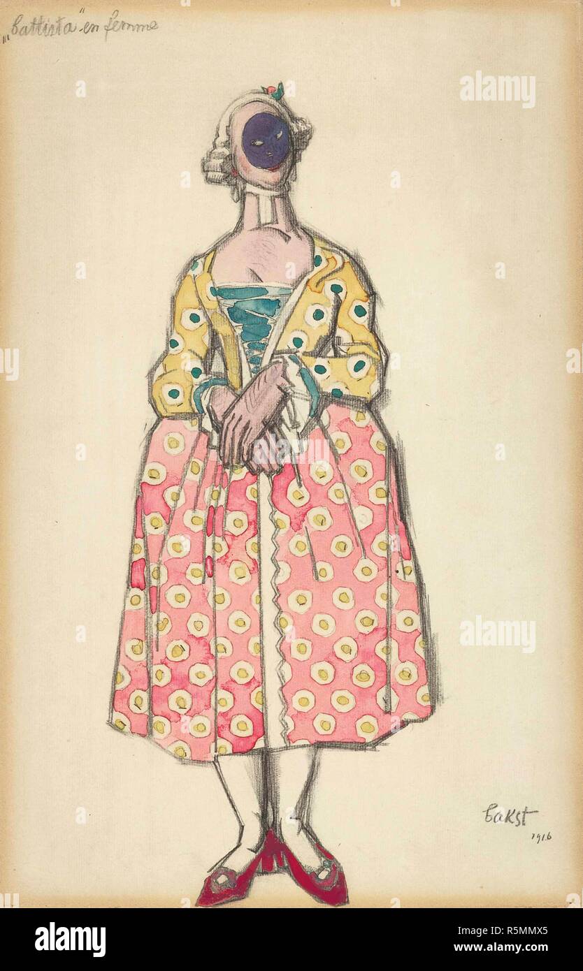 Kostüme für das Ballett "Die Good-Humored Damen von Scarlatti. Museum: private Sammlung. Autor: Bakst, Leon. Stockfoto