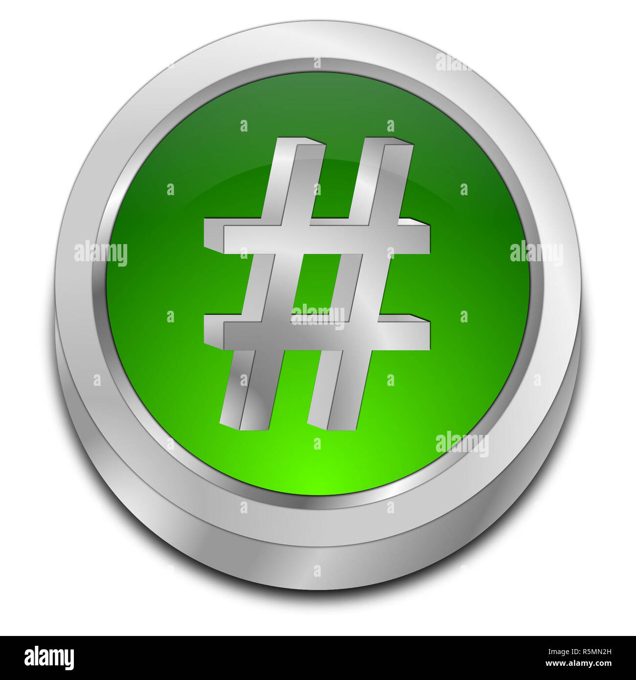 Grüne Hashtag" - 3D-Darstellung Stockfoto