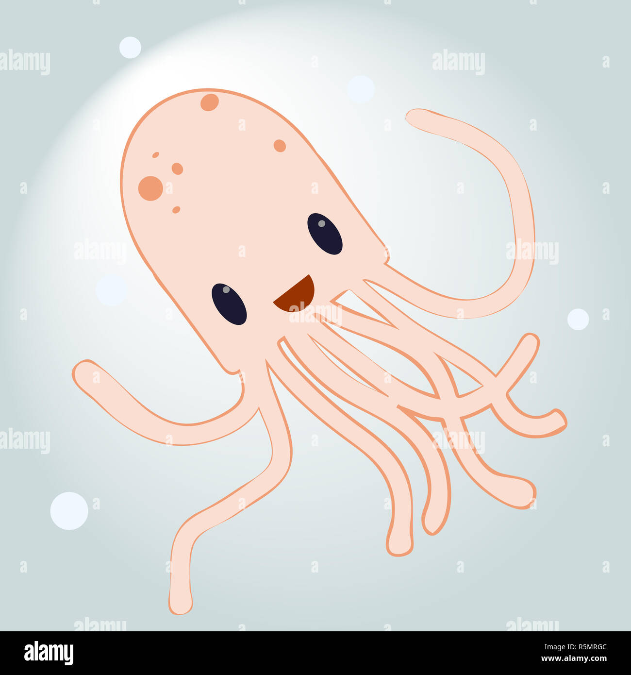 Lustige niedlichen Cartoon Oktopus. CharakterMeerTier Vektor