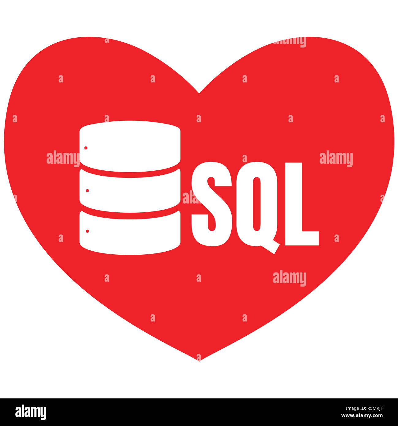 SQL-Datenbank Symbol Logo Design UI oder UX-App Stockfoto