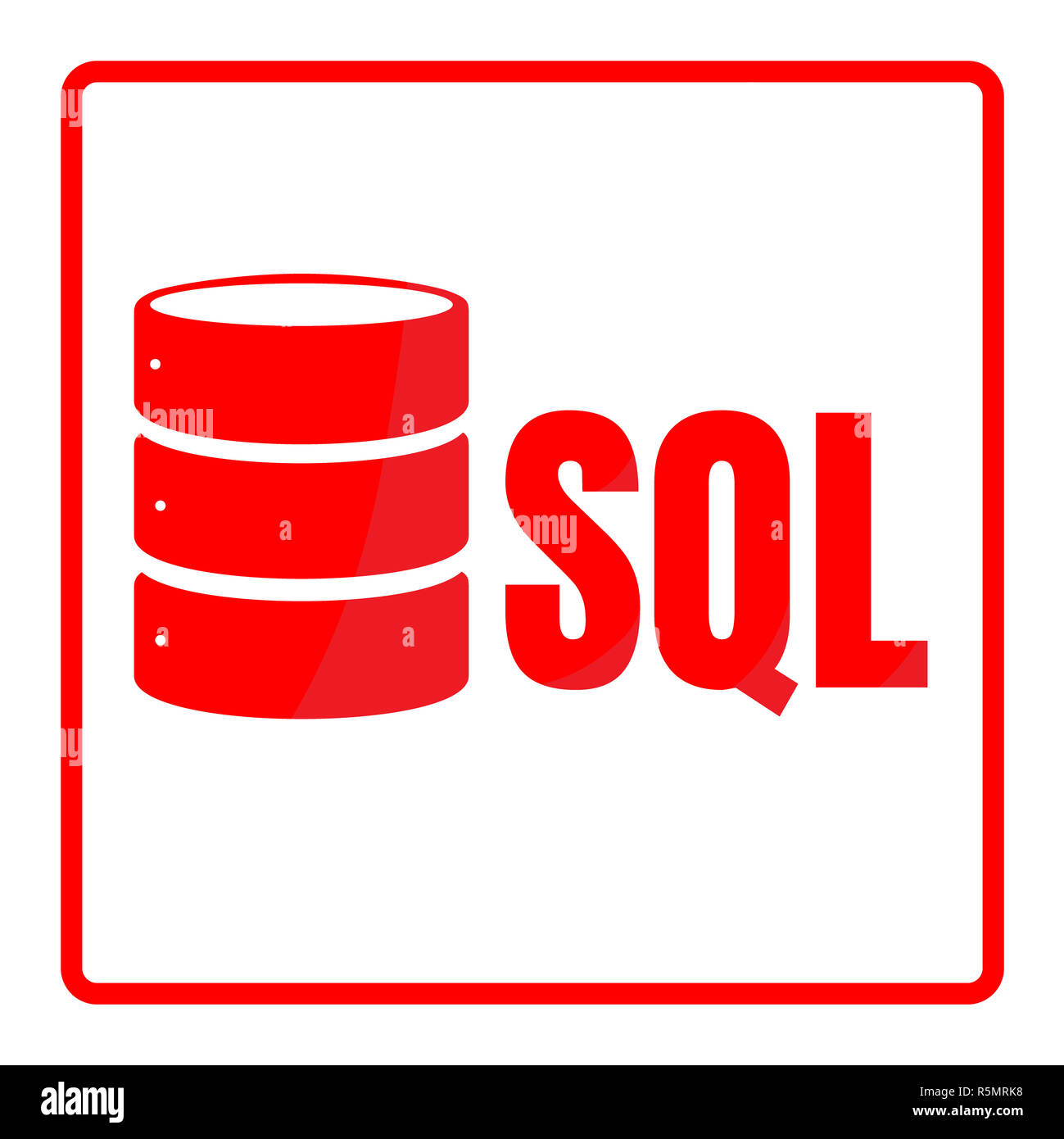 SQL-Datenbank Symbol Logo Design UI oder UX-App Stockfoto