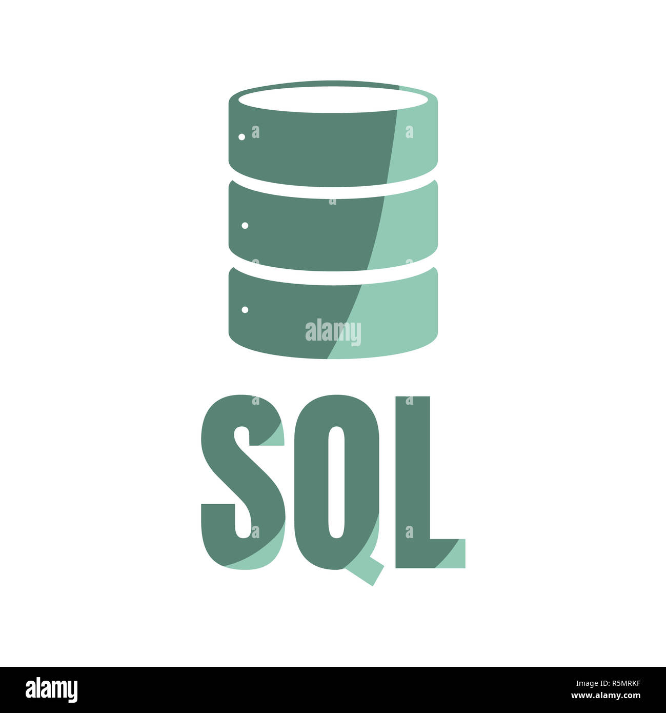 SQL-Datenbank Symbol Logo Design UI oder UX-App Stockfoto