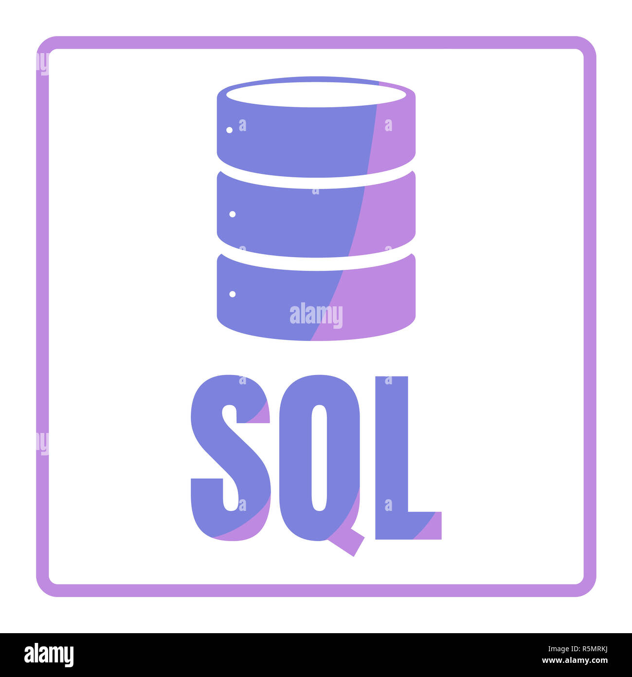 SQL-Datenbank Symbol Logo Design UI oder UX-App Stockfoto