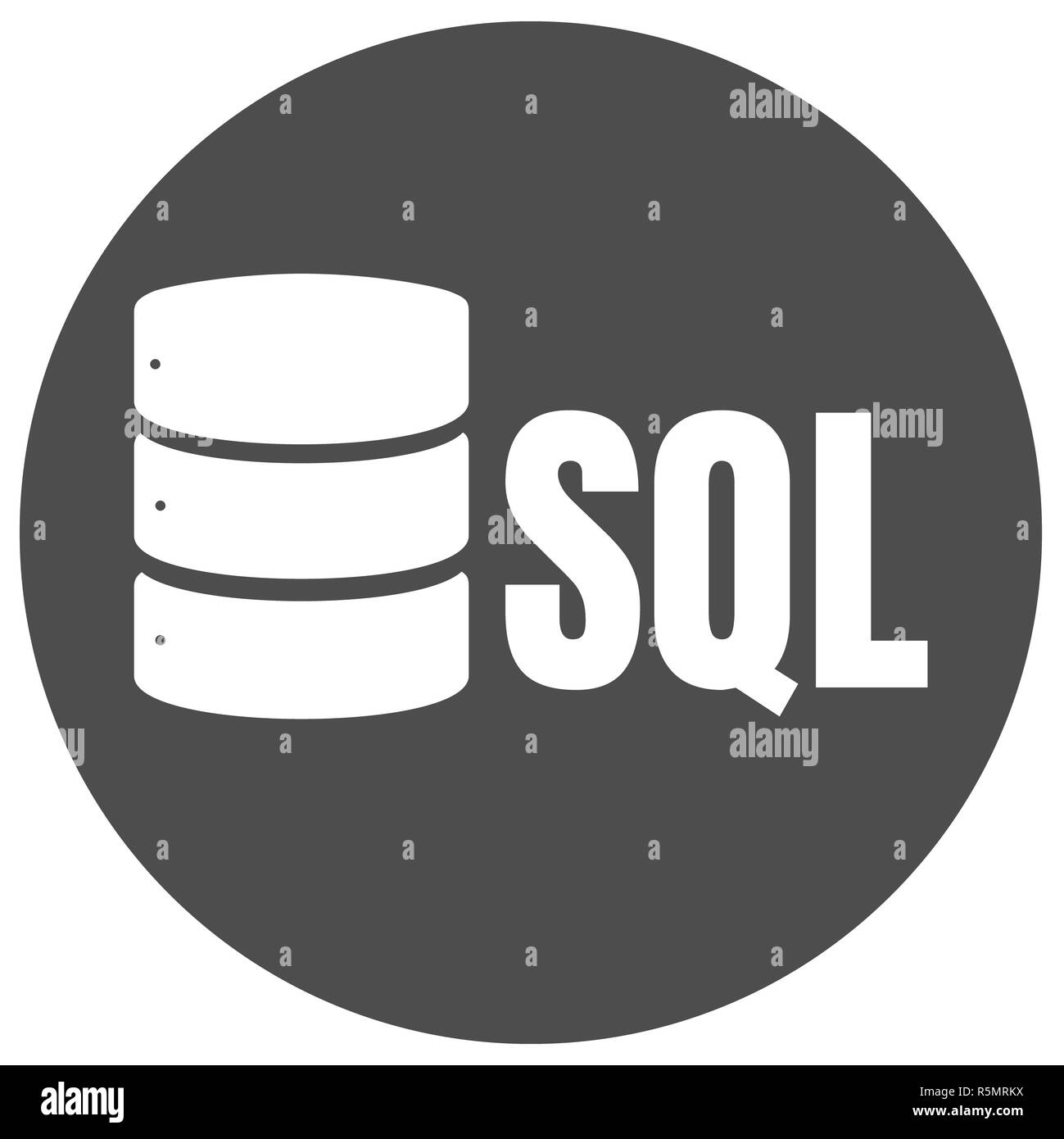 SQL-Datenbank Symbol Logo Design UI oder UX-App Stockfoto
