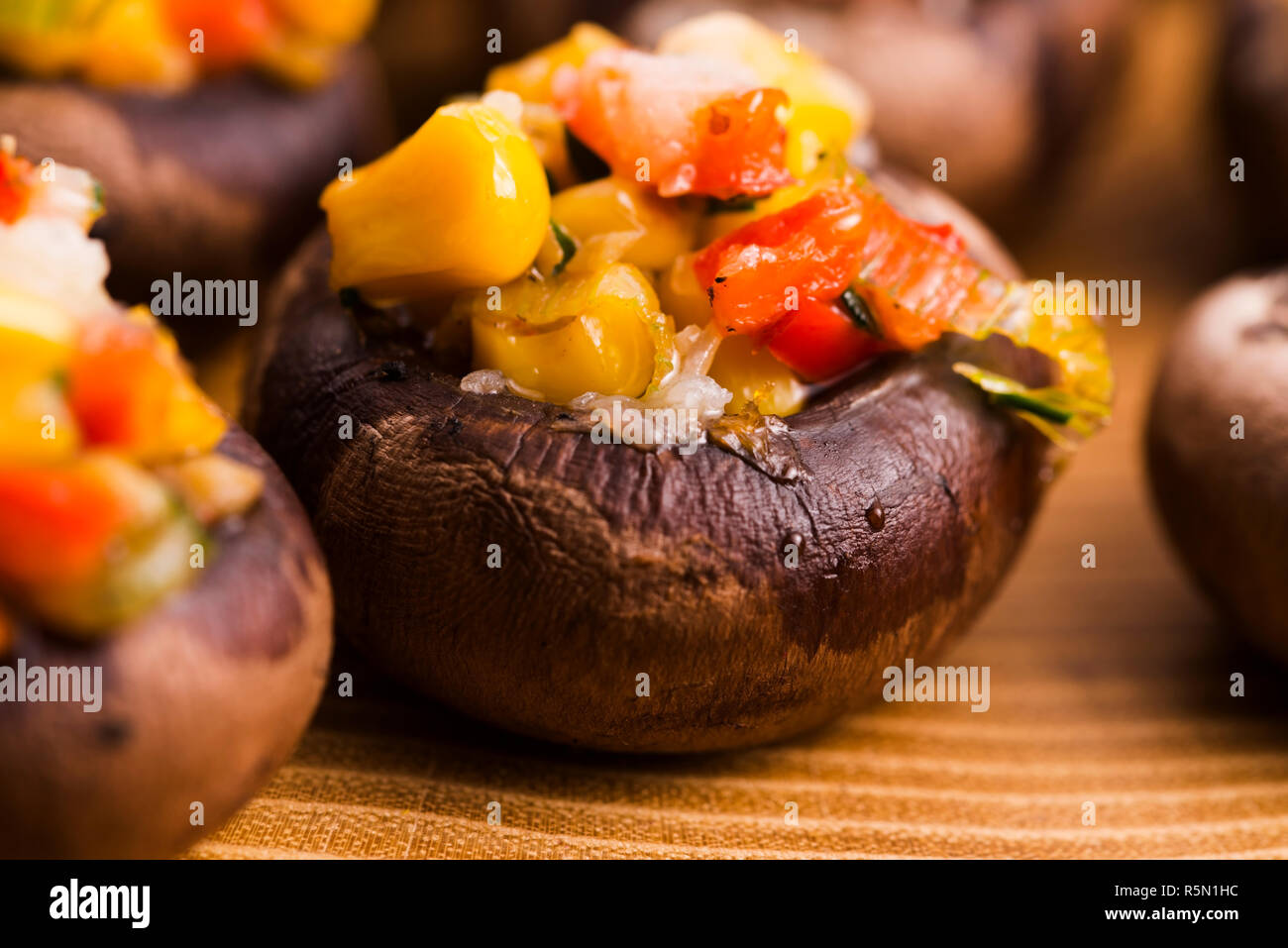 gefüllte Champignons Stockfoto