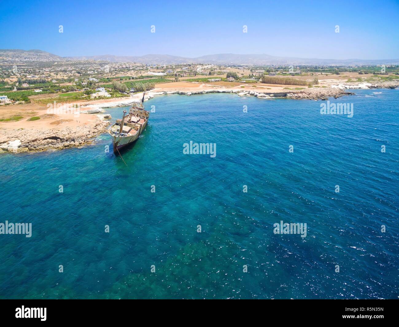 Schiffbruch EDRO III, Ayia Thekla, Paphos Stockfoto