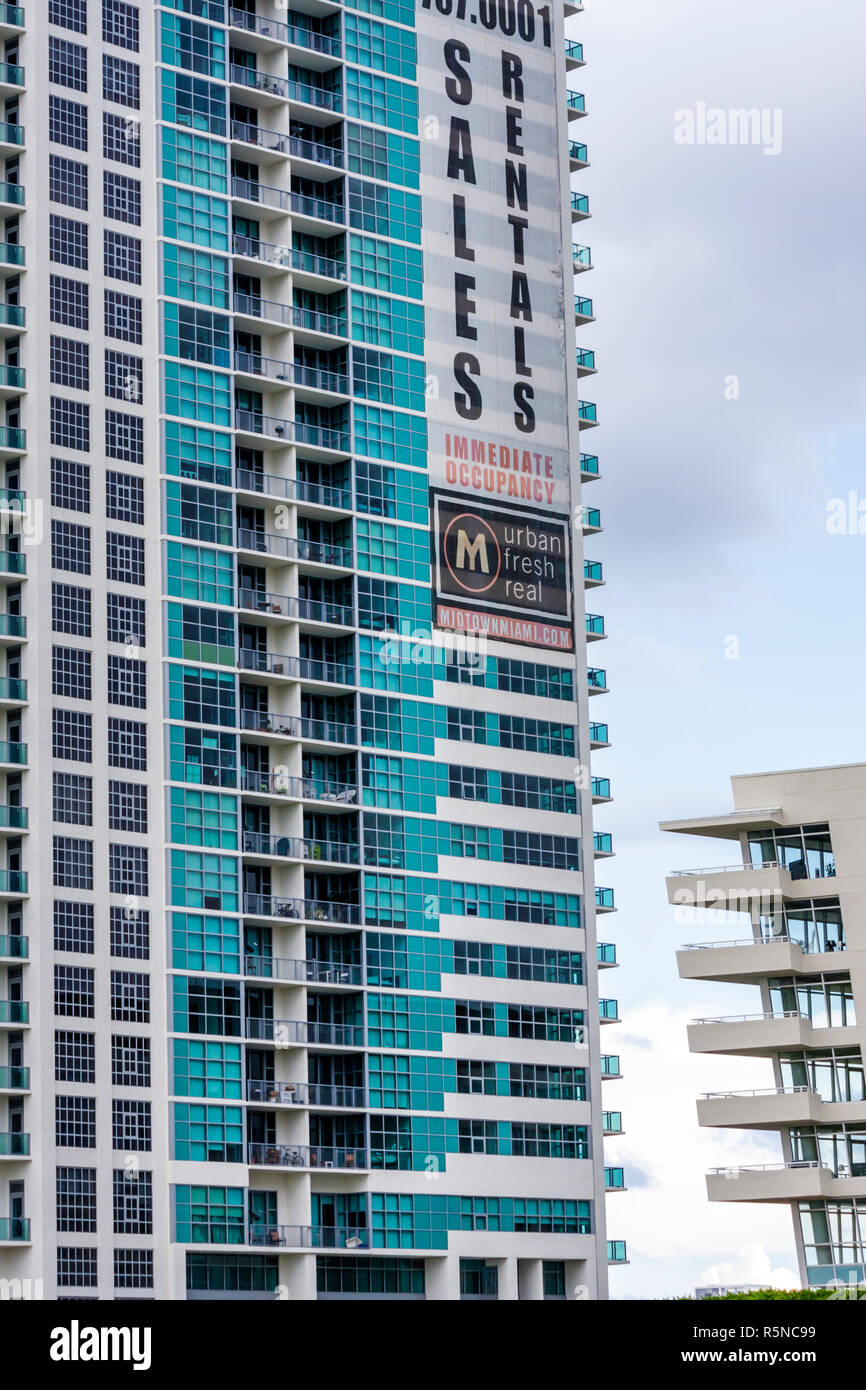 Miami Florida, Midtown, Gebäude, Eigentumswohnung Wohnapartments Gebäude Gebäude Gehäuse, multi, Familie Familien Eltern Kind chil Stockfoto
