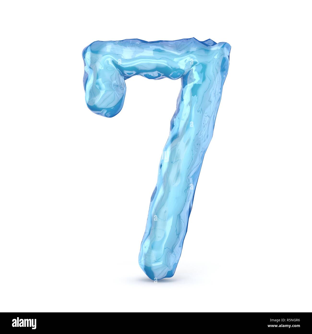 Eis font Nummer 7 Sieben 3 D Stockfoto