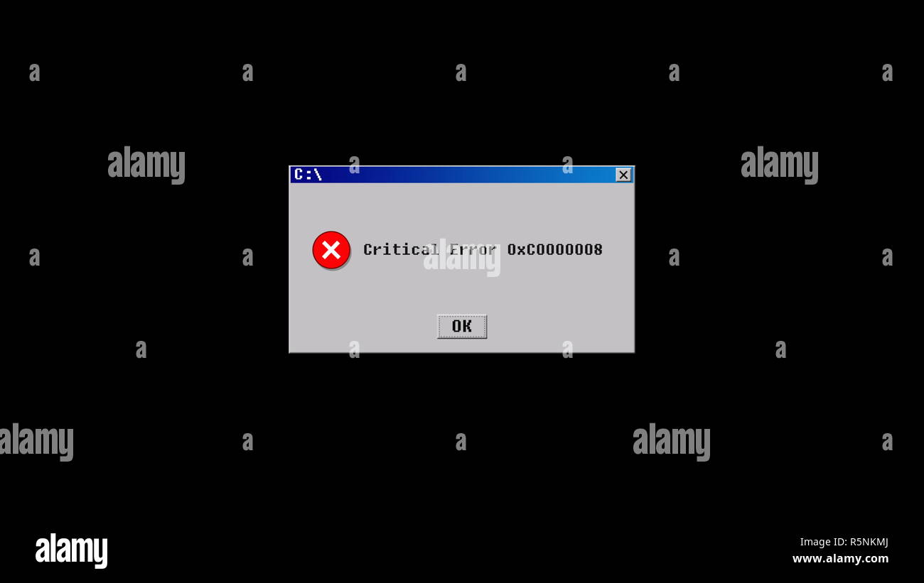 Kritischer Fehler. Alte interface design Stockfoto
