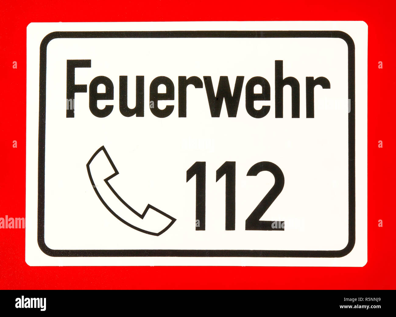 112, europäische Notruf für Feuerwehr und Krankenwagen Stockfoto