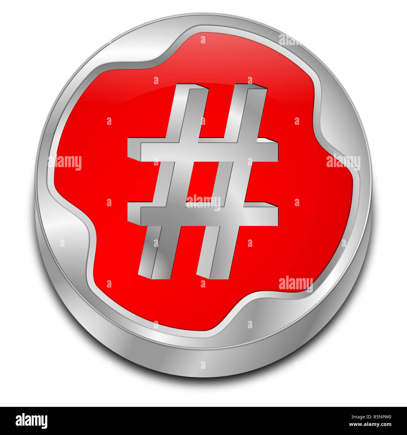 Red Hashtag" - 3D-Darstellung Stockfoto