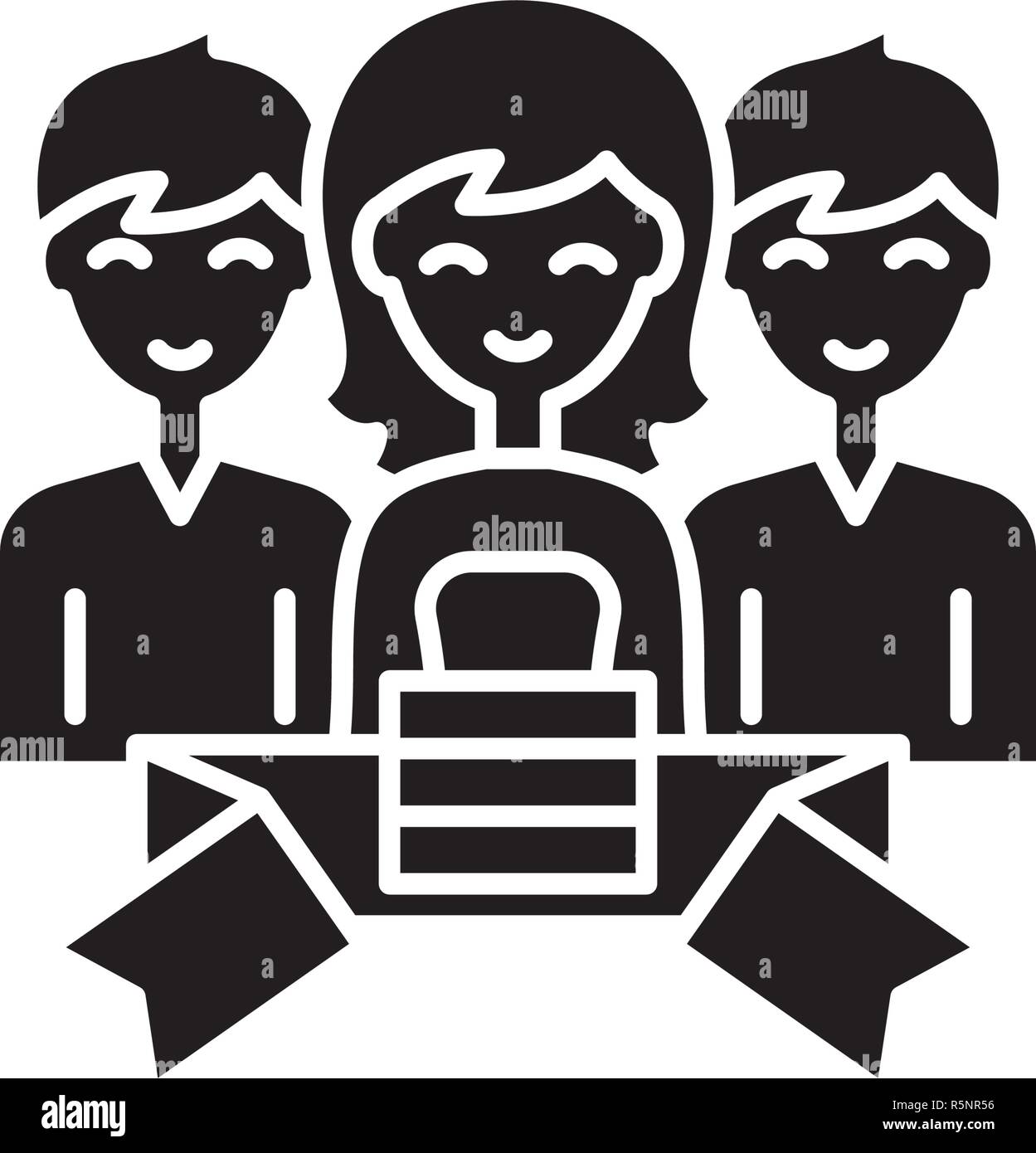 Mitgliedschaft schwarzes Symbol, Vektor Zeichen auf isolierten Hintergrund. Mitgliedschaft Konzept Symbol, Abbildung Stock Vektor