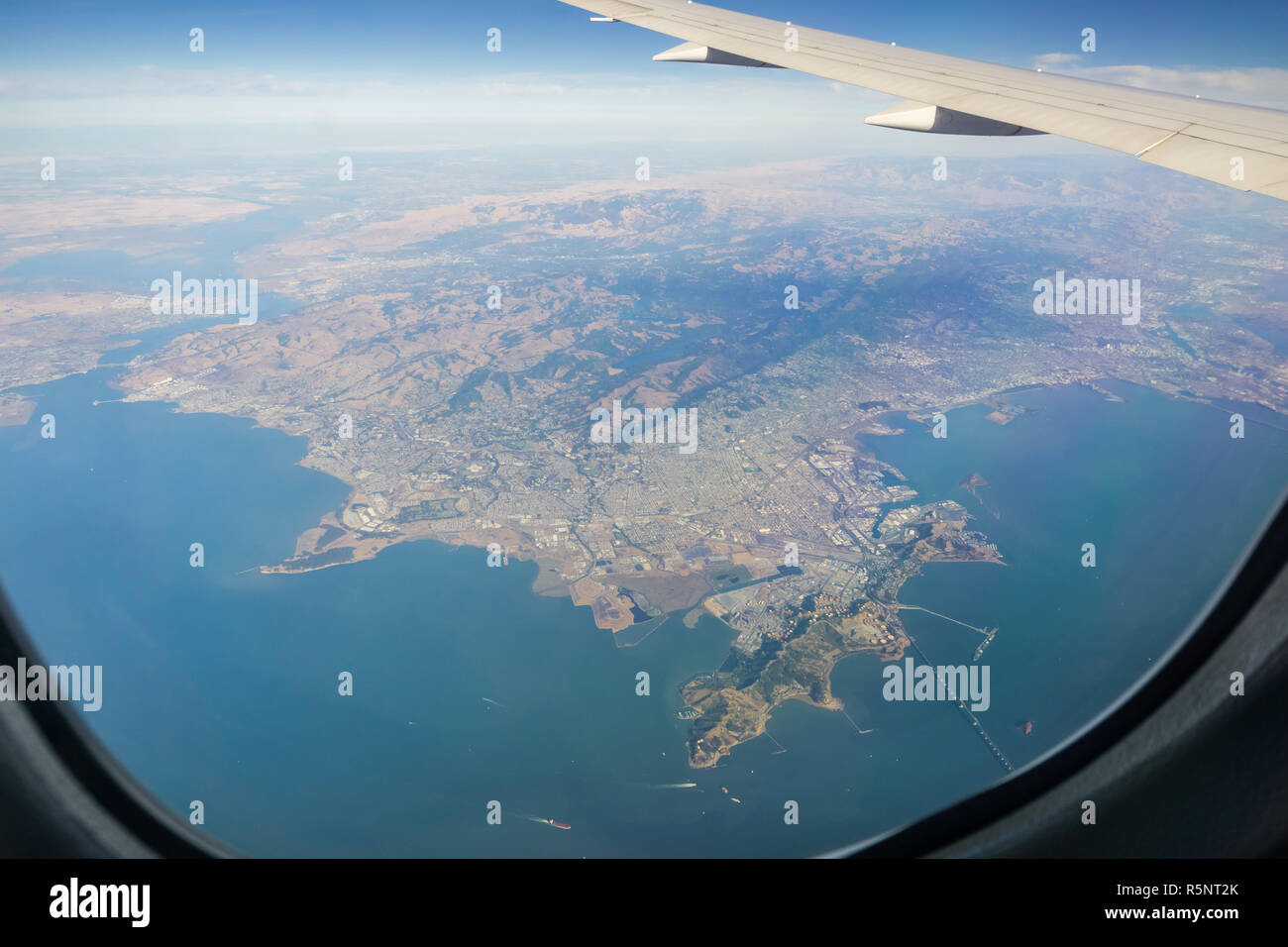 Luftaufnahme von Richmond, Berkeley und San Pablo, San Francisco Bay Area, Kalifornien Stockfoto