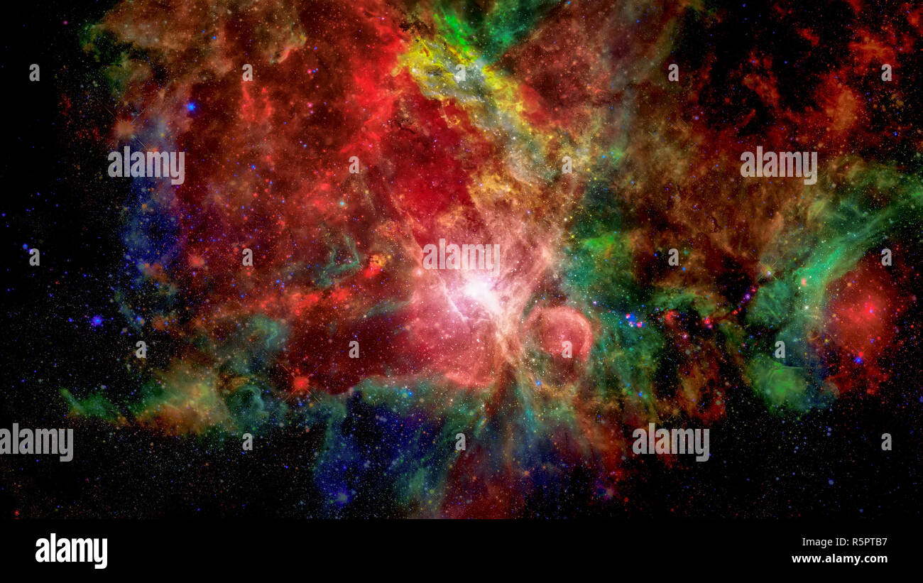 Freifläche mit Nebel und Galaxien. Elemente dieses Bildes, eingerichtet von der NASA Stockfoto