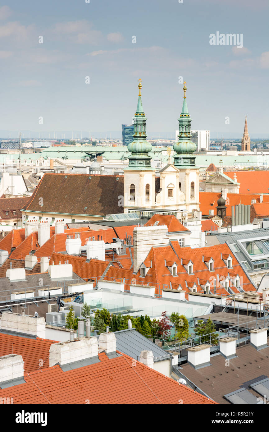 Jesuitenkirche und das Stadtbild von Wien Stockfoto