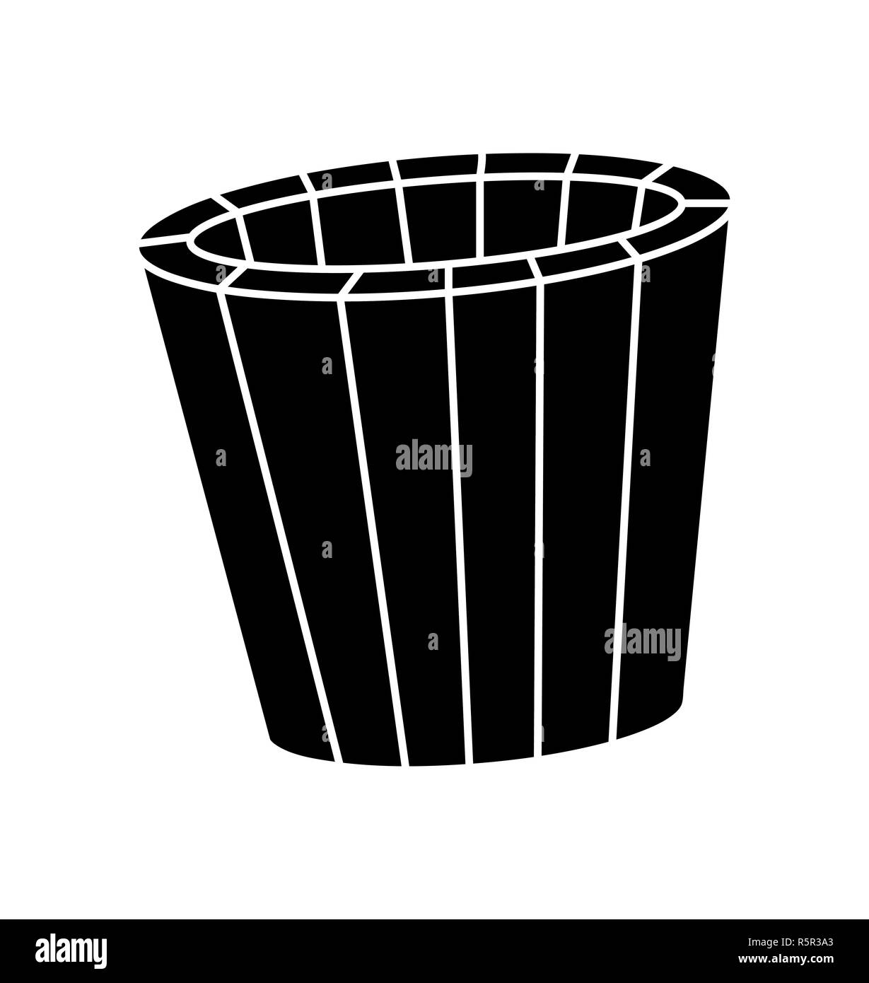 Sauna Eimer, Vektor Symbol, Icon Design. Abbildung auf weißem Hintergrund. Stockfoto