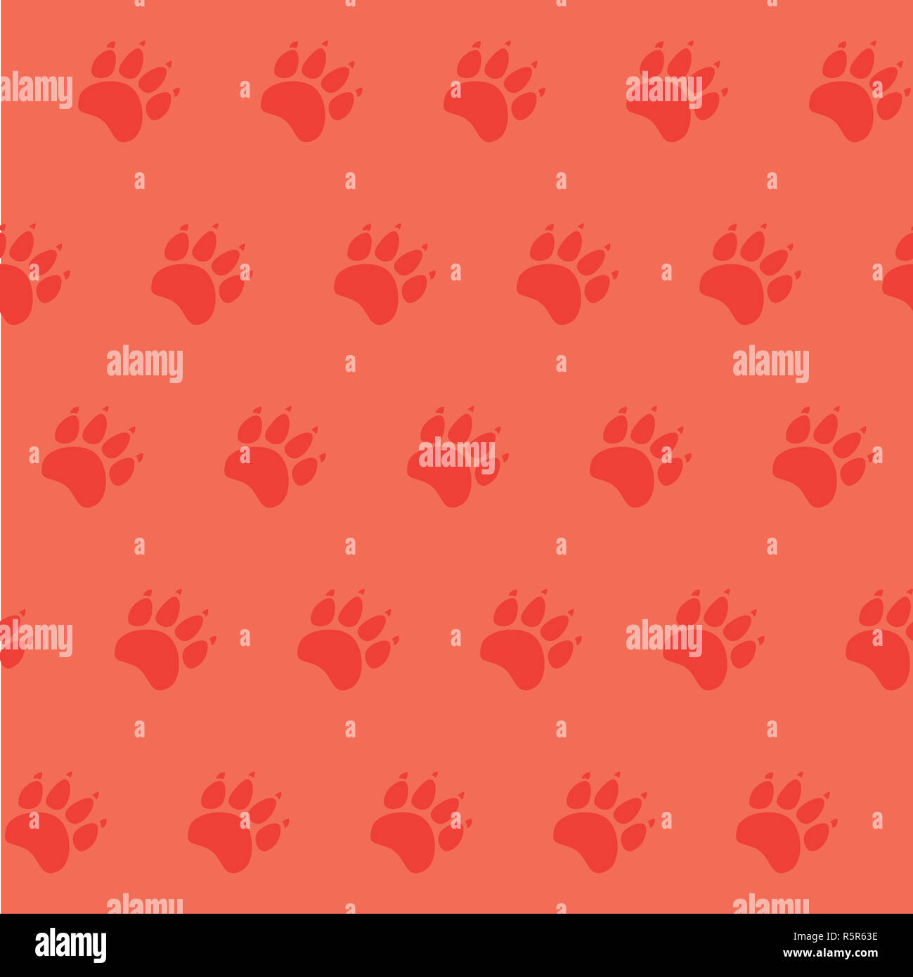 Katze oder Hund Pfote Musterdesign - Vektor Tier Fußabdruck Textur. Vektor-Illustration. Stockfoto