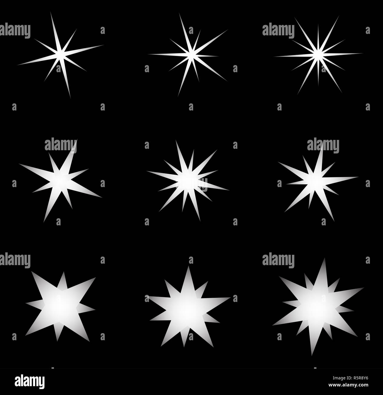 Transparente Sterne Vektor symbol Icon Design. Schöne Abbildung: Leuchtende Lichteffekt Sterne Bursts mit funkelt auf transparentem Hintergrund für Weihnachten Karte Stockfoto