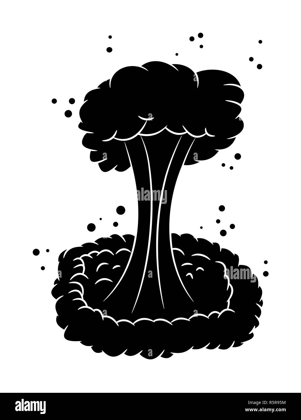 Pilzwolke, nukleare Explosion Silhouette, Vektor symbol Icon Design. Stockfoto