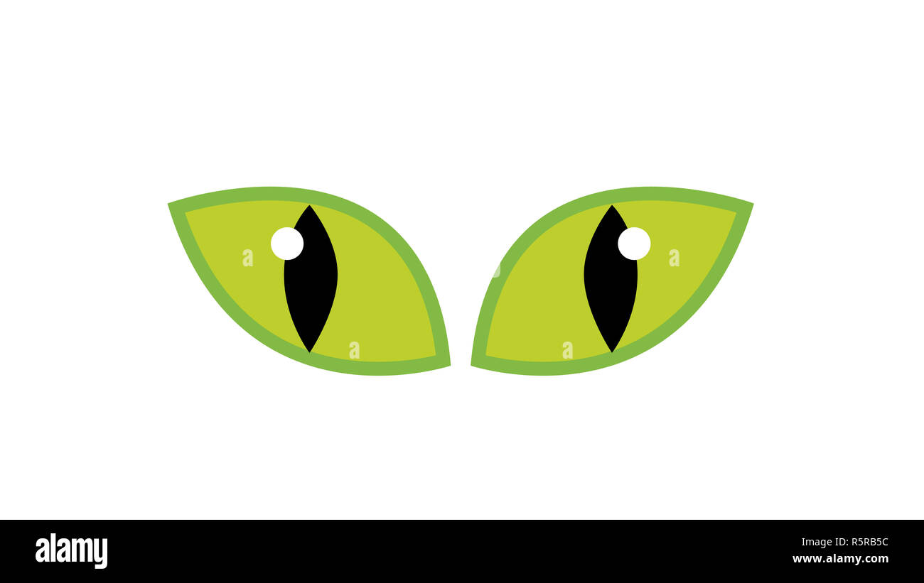 Spooky Halloween Grune Augen Vektor Auf Weissem Hintergrund Abbildung Bose Gefahrlich Wild Wutende Katze Iris Cartoon Stockfotografie Alamy