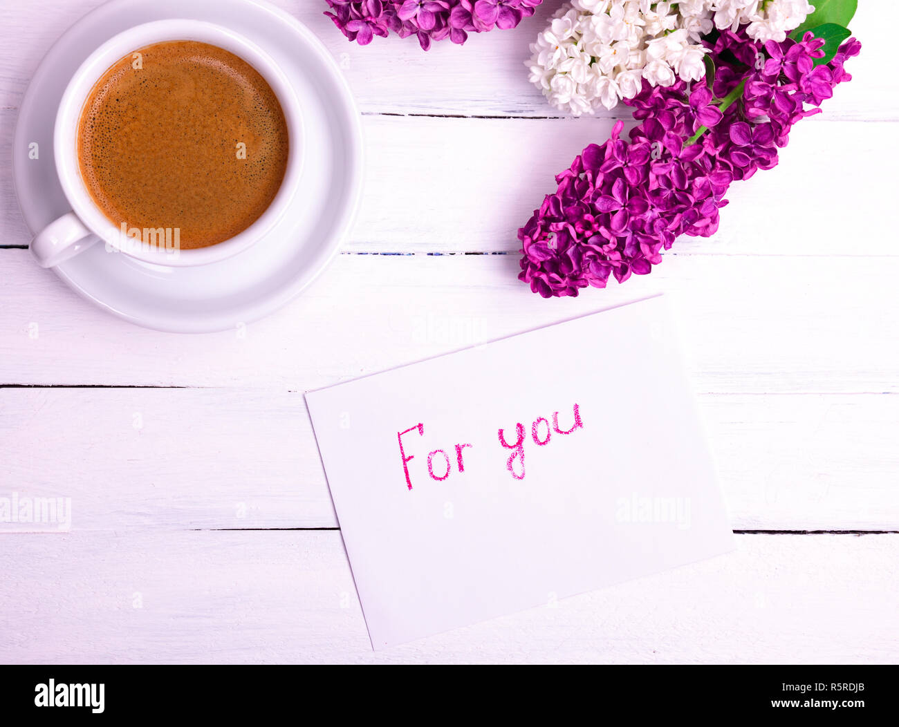 Papier weiss, Umschlag mit Aufschrift für Sie Stockfoto