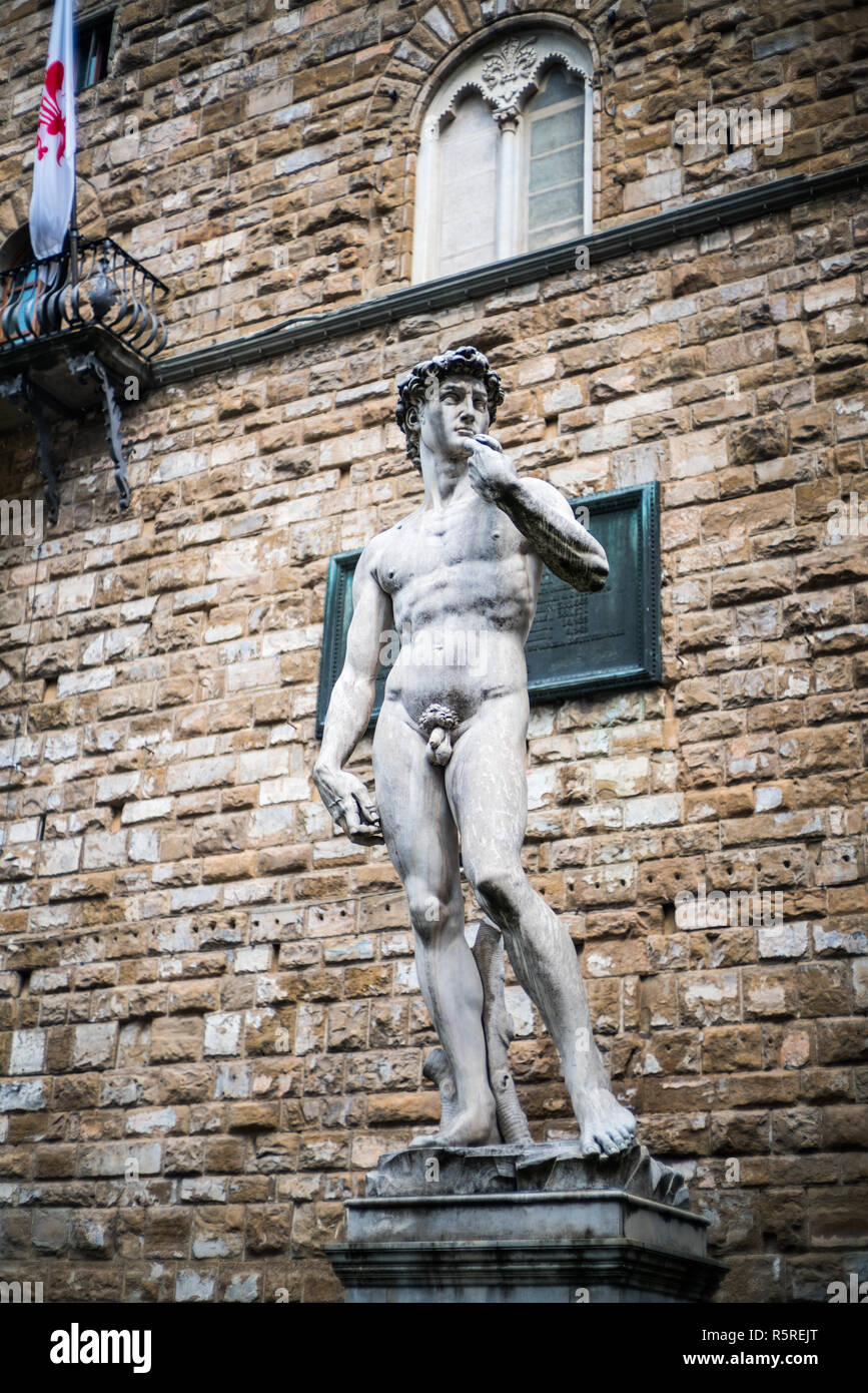 Statua del David, Florenz, Italien, Europa. Stockfoto
