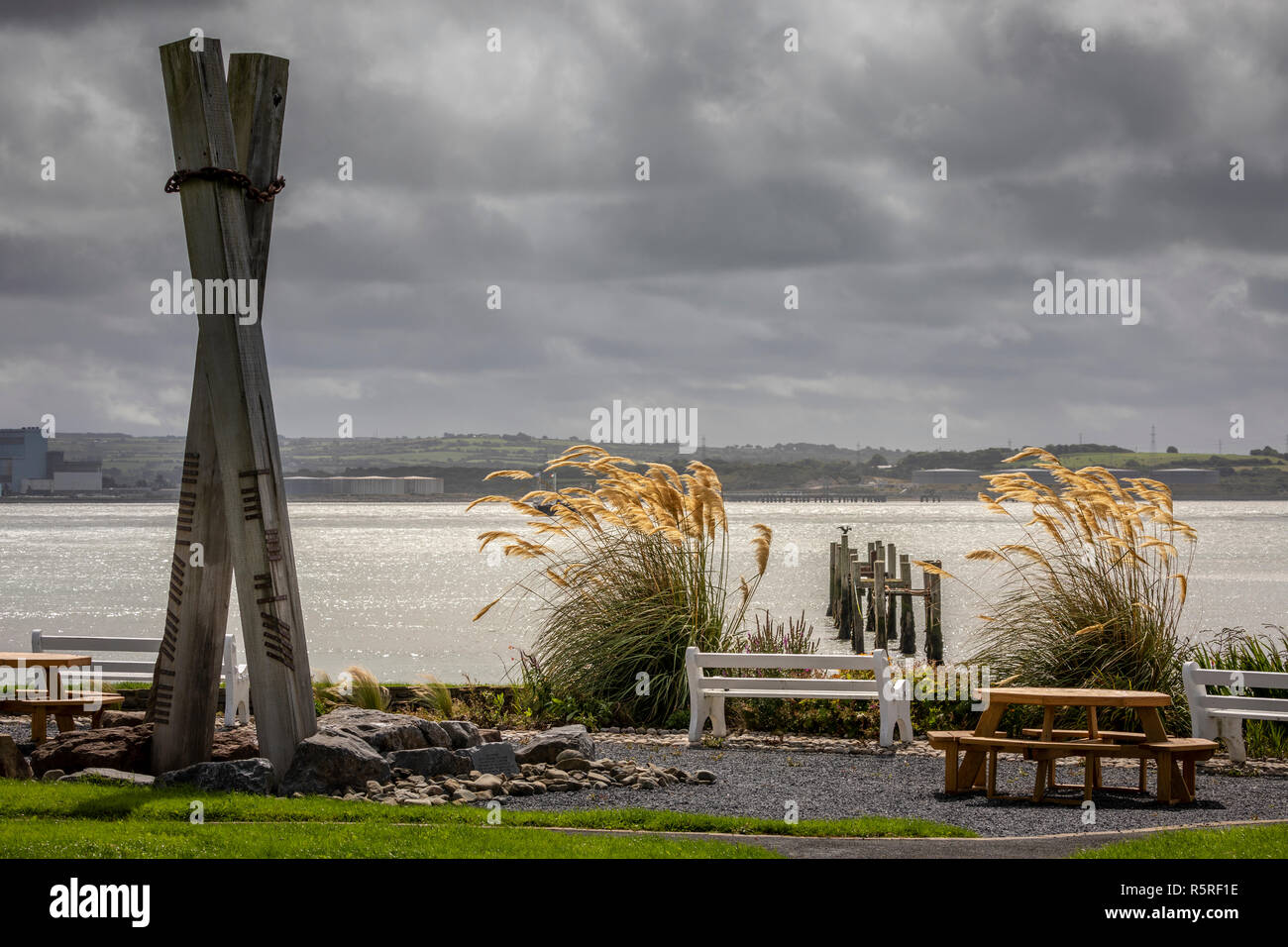 Killimer Ferry Terminal, Co. Clare, Irland, Europa. Stockfoto