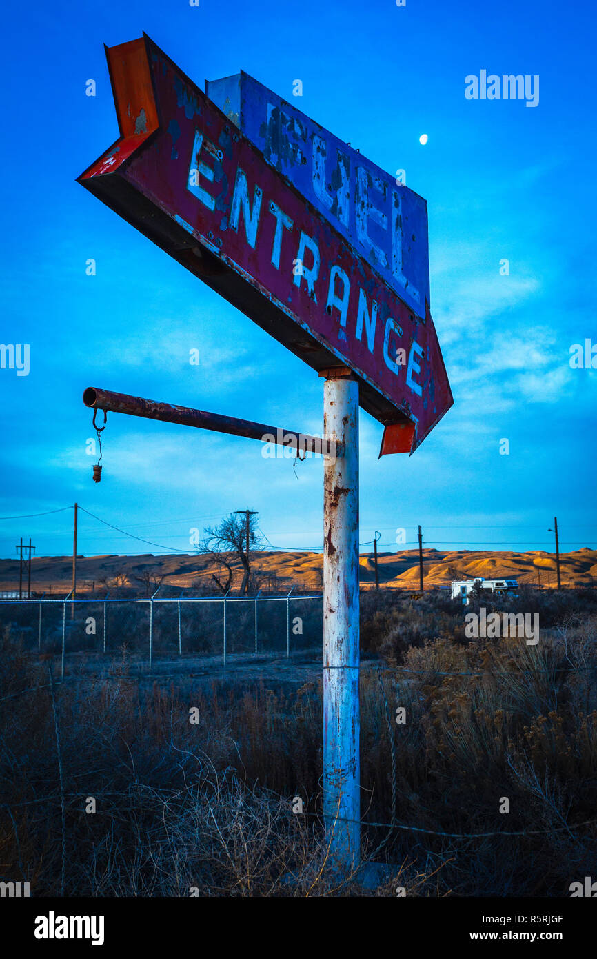 Tankstelle Zeichen in Utah Stockfoto