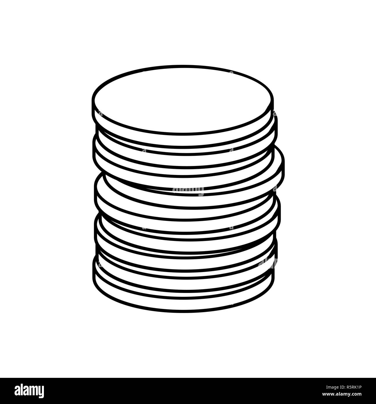 Cartoon Münze Vektor symbol Icon Design Überblick Stockfoto