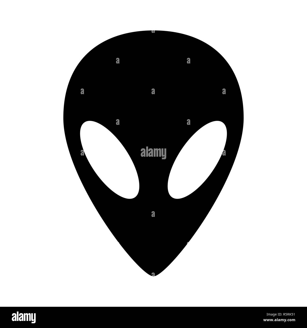 Alien, ufo Gesicht Vektor symbol Icon Design. Stockfoto