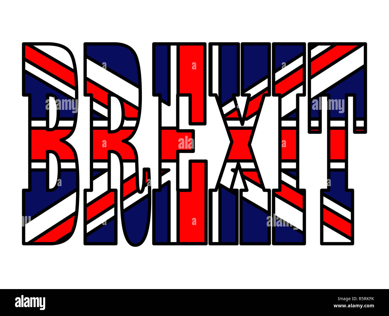 Brexit text Britische Flagge Vektor symbol Icon Design. Schöne Abbildung auf weißem Hintergrund Stockfoto