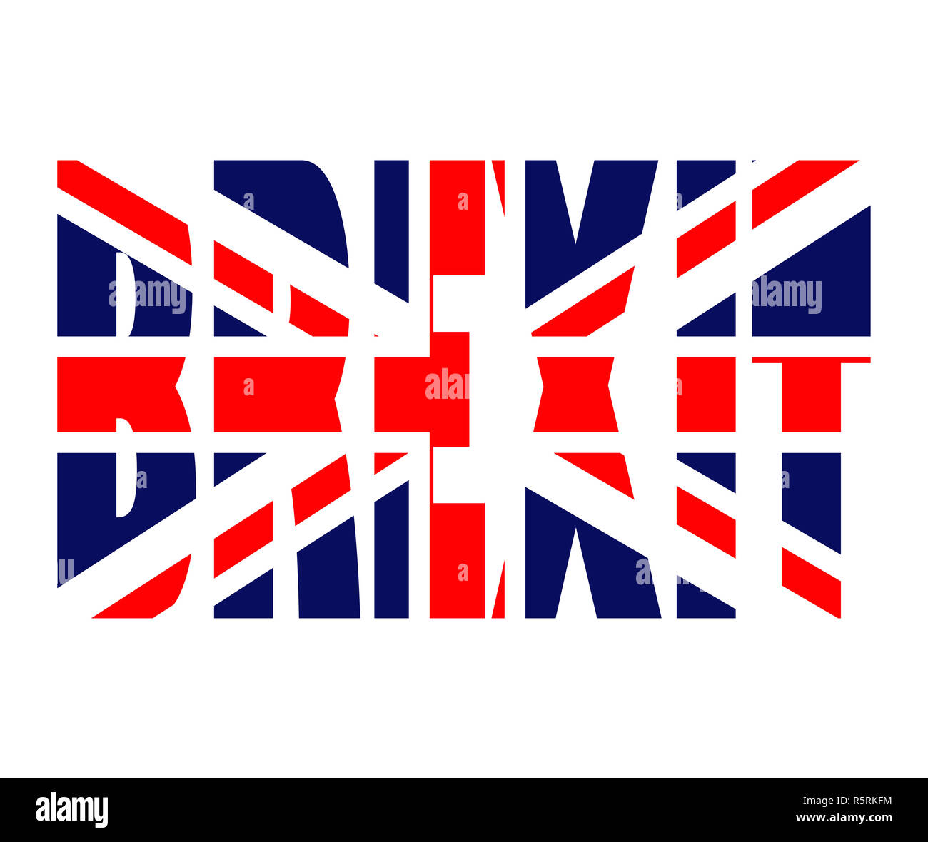 Brexit text Britische Flagge Vektor symbol Icon Design. Schöne Abbildung auf weißem Hintergrund Stockfoto