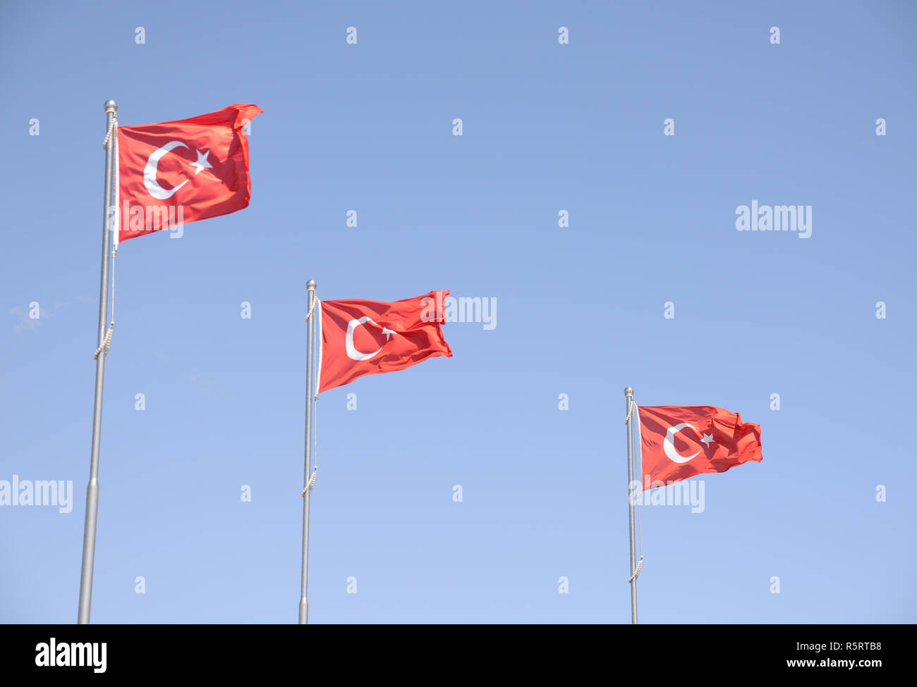 Türkische Flaggen Stockfoto