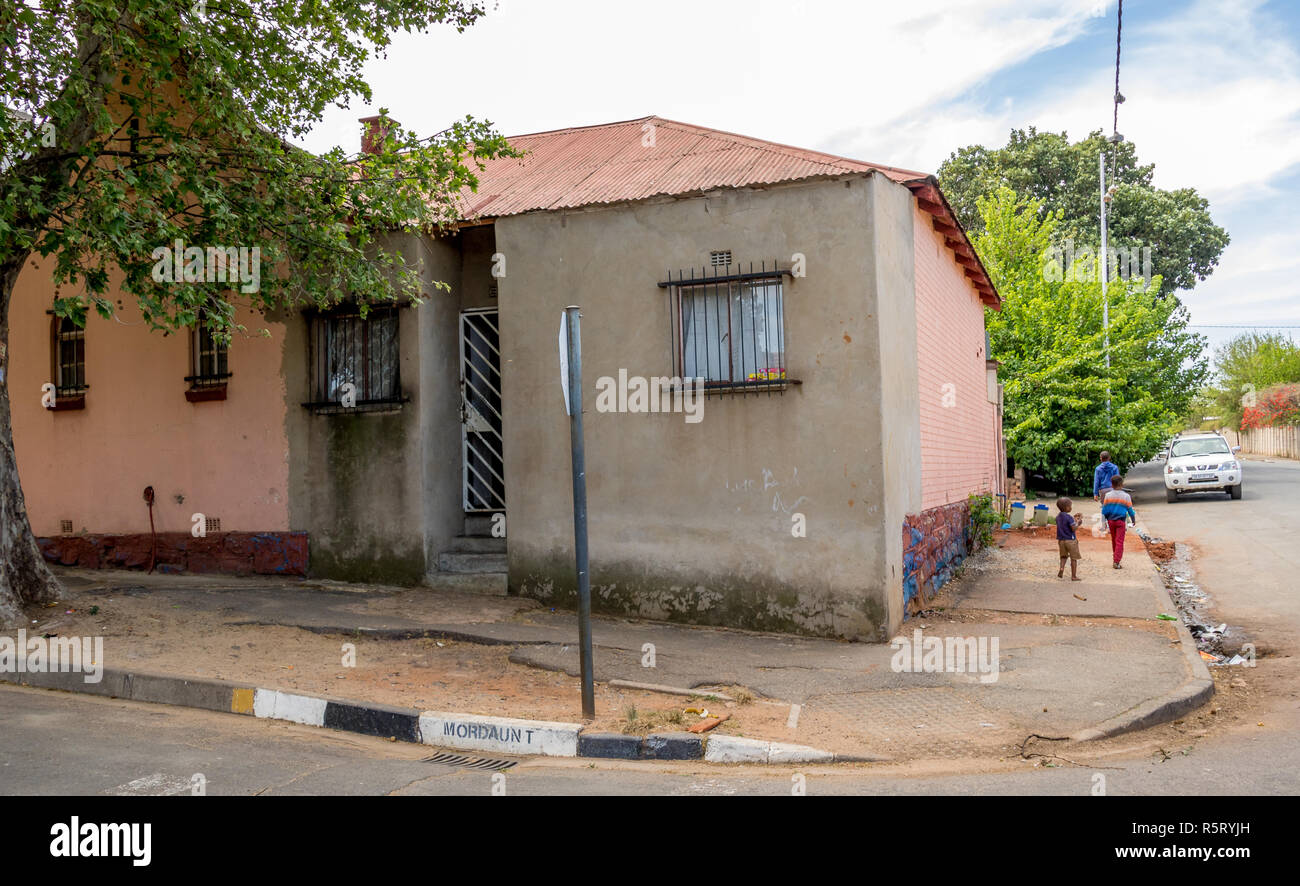 Johannesburg Sudafrika Unbekannter Kinder Gehen Auf Dem