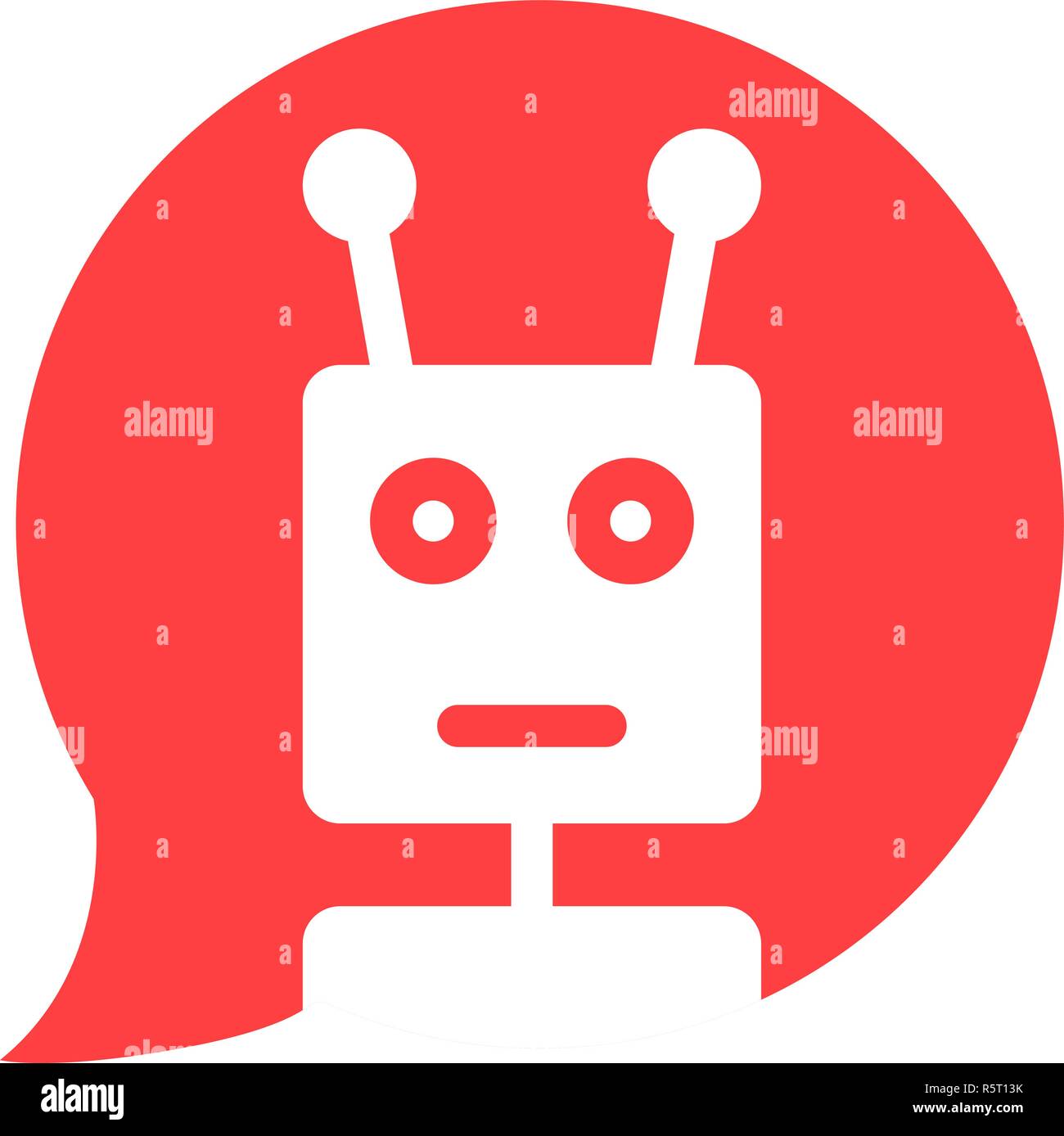 Chatbot in rote Sprechblase Stock Vektor