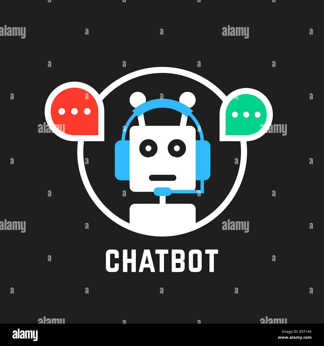 Chatbot Symbol wie Hotline Service Stock Vektor