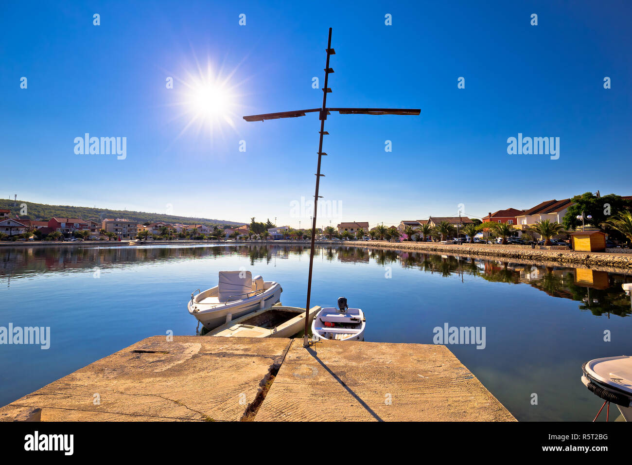 Adria Dorf Bibinje bunte Waterfront anzeigen Stockfoto